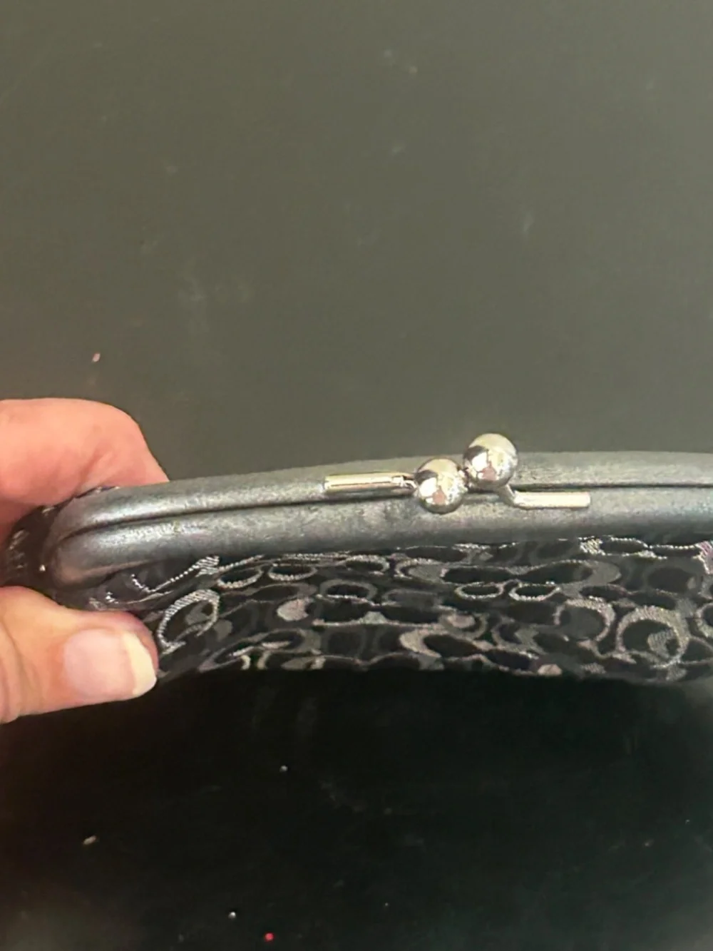 Coach Optic Signature Lurex Kisslock Pouch. Vintage.